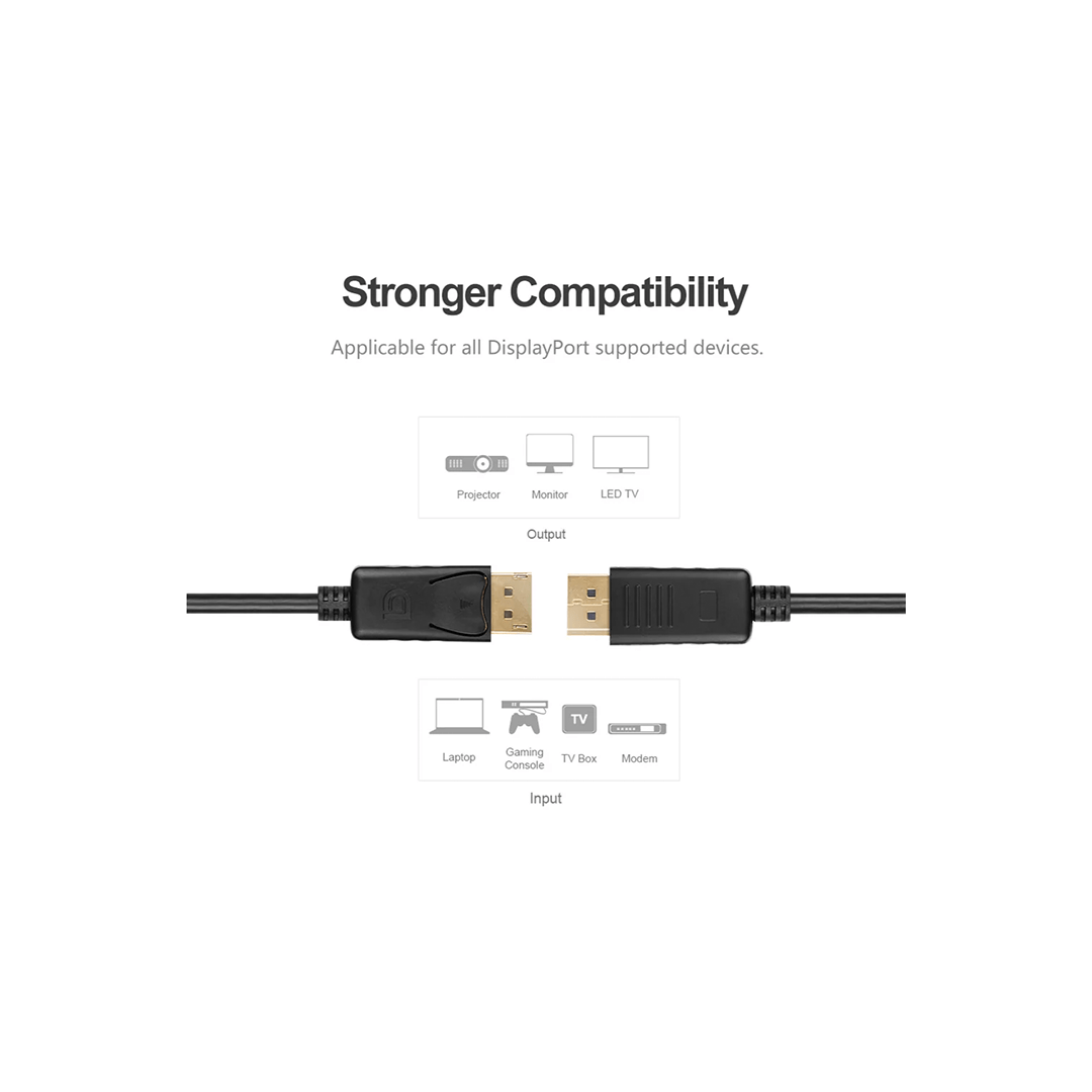 Unitek 4K 60Hz DisplayPort 1.2 Cable (1440p@165Hz, 1080p@240Hz) 1.5M in Qatar Unitek 4K 60Hz DisplayPort 1.2 Cable (1440p@165Hz, 1080p@240Hz) 1.5M in Qatar